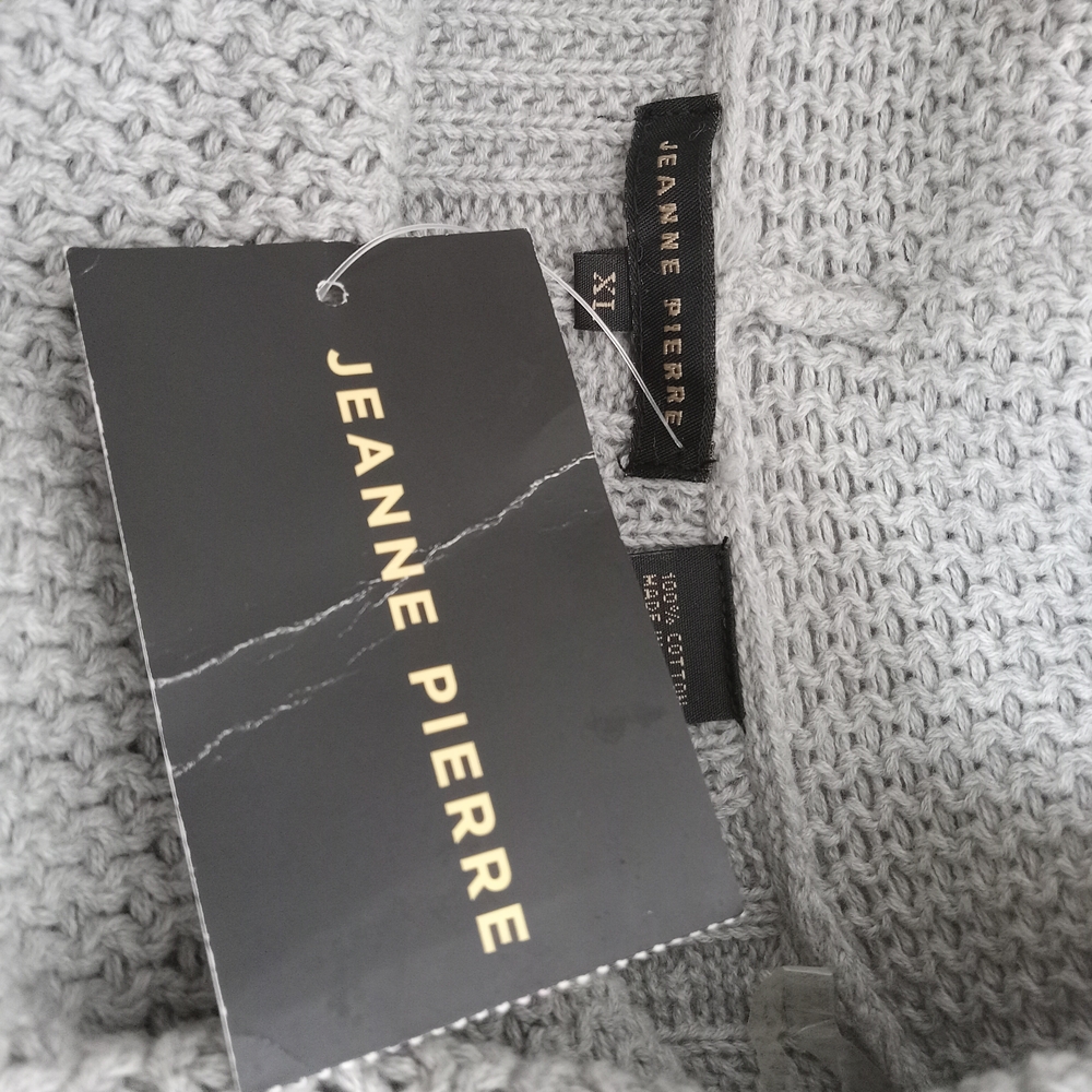 JEANNE PIERRE Light Gray Cowl Neck Sweater XL NWT - Picture 7 of 10